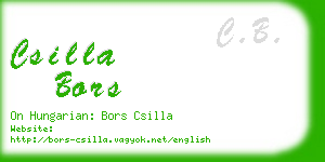 csilla bors business card